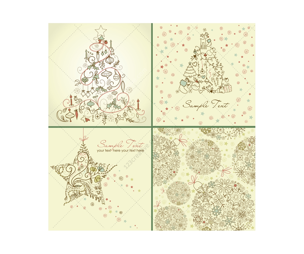 Hand-drawn Christmas vector collection - consists of hand-drawn