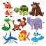 Cartoon animals pack - color vector