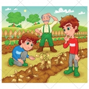 Farm illustration - country vector - color vectors