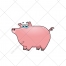 Pig vector, color animal vector