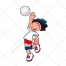volleyball vector, player, beach, t shirt, people, cartoon, sport, color