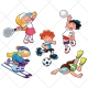Sport vector, sports, winter sport, summer, girl, boy, people, illustration, cartoon