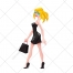 Female fashion vector, shop, boutique, shopping girl, walking