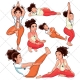Yoga vector pack, sport vector, fitnes, pilates, training, clothing, cloth