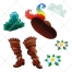 Hat vector, boots vector, boot, feather, cloud, clouds