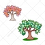 Tree vector, trees, evergreen