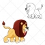 Lion vector, cartoon, animal vector, color