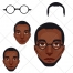 Face vector, glasses vector, spectacles, beard vector