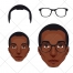 Face vector, head, portrait, eyeglasses vector