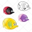 Fish vector, color illustration, cartoon, fishes