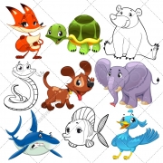 Cartoon animals vector pack