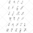 alphabet vector, element, thin font, itallic, italic