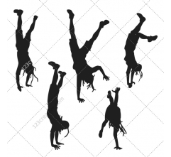 Breakdance silhouettes vector pack 