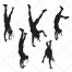 Breakdance silhouettes, vector pack, breakdancing, poses, pose
