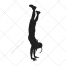 dancing girl silhouette, breakdance, vector