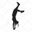 woman silhouette, gymnastics, street, hip hop, breakdance, clip art