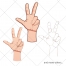 Hand gesture, hand pose, counting vector, three fingers