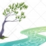 river vector, water, tree vector, color illustration download, cartoon vector buy