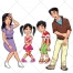 Family vector, sick family, parent, father, mother, son, daughter, people, woman, man, girl, boy