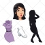 woman silhouette, avatar, head vector, woman vector, dress, shoe, 