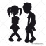 people silhouette, gril, boy, sick person, royalty free vector