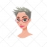 woman vector, head, avatar vector, short hair, glasses, vectors buy