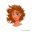 hair salon vector, curly hair, girl, woman, avatar vector, download for commercial use