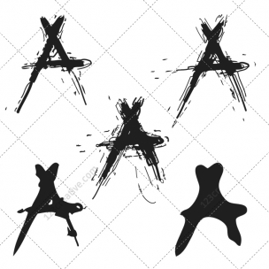 Grunge alphabet vector pack