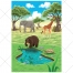 Safari illustration, buy vector, color landscape, wild animals