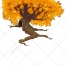 Landscape illustration, tree vector, nature, branch, leafs
