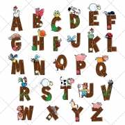 Font vector, cartoon font, comic, animal vector, type vector, letter, alphabet