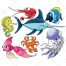 shark vector, crab vector, octopus vector, sea horse vector, crawfish vector, crayfish, cancer vector, lobster, animal vector
