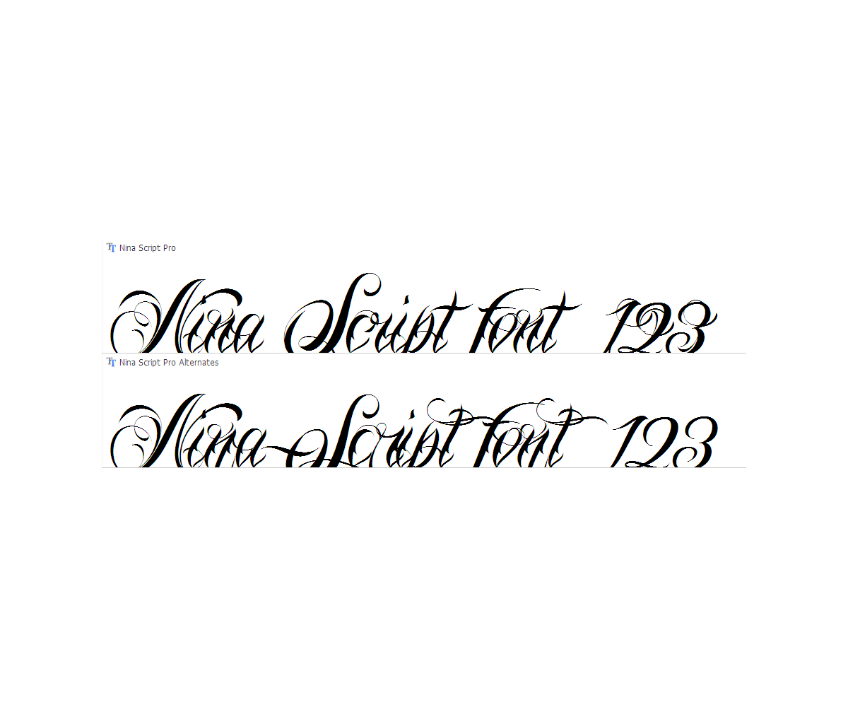 Cursive Tattoo Font Vector Images over 100