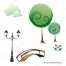 lamp vector, bridge vector, cloud vector, flower vector, tree vector, cartoon vector, buy vector