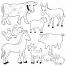 farm animals vector, livestock, rabbit vector, hen vector, rooster vector, cock vector, goat vector, ass vector, donkey vector