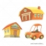 House vector, home vector, barn vector, house illustration, farm house vector, barn illustration, cartoon car vector