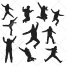 jumping people, jumping boy, jumping girl, jumping silhouette, people in silhouette, silhouette in a jump, boy silhouette in a j