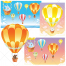 bunny vector, cute, tiny bunnies, air balloon, illustration pack, color vector, bunny in basket, gear vector, flying balloon, co