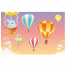 cute, tiny bunnies, air balloon, illustration pack, color vector, bunny in basket, gear vector, flying balloon, colored vector, 