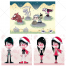scary vector, christmas girl, cemetery, zombie boy, grave, boy vector, zombie girl, skeleton with a scythe, zombie girl, 