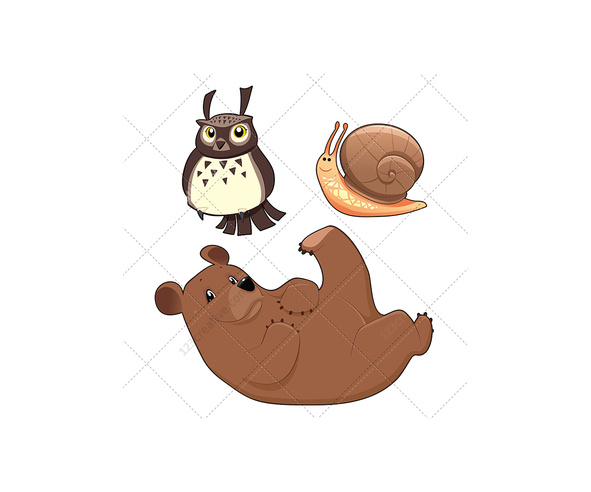 Forest illustration pack – animal vector (deer, bear, fox 