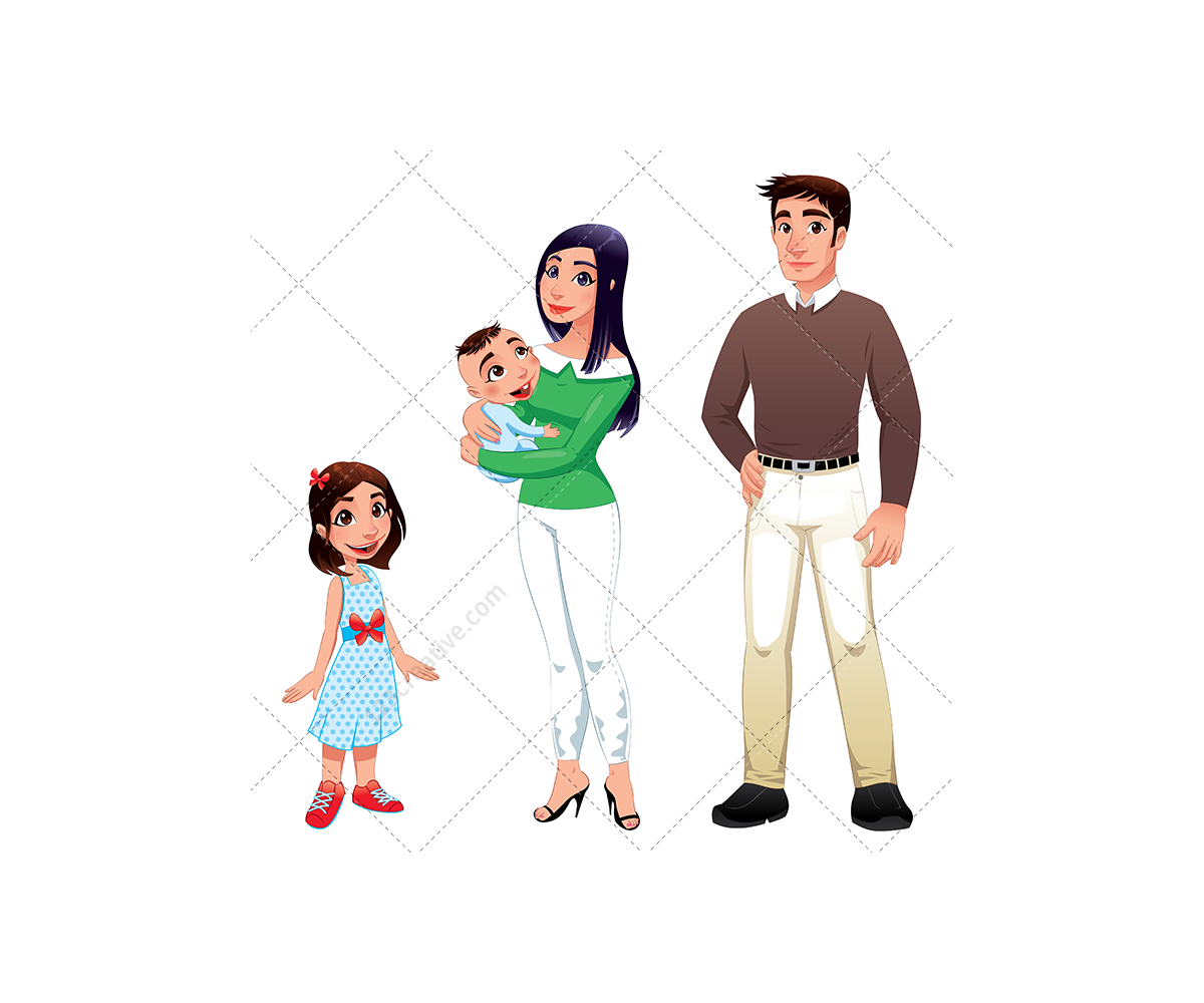 Download Happy family vector pack - buy commercial vectors (mother ...