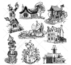 Fantasy houses vector pack