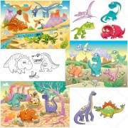 dinosaur vectors, dinosaur illustration, savanna illustration vector, cartoon illustration, buy vector illustration