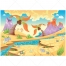 savanna illustration, vulcano vector, prehistory vector, prehistoric vector, color illustration, cartoon landscape vector