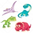 dinosaur vector, triceratops vector, brontosaurus vector, pterodactyl vector, cartoon dinosaurs, vector pack, vector drawing