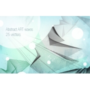 Abstract art waves vector pack