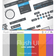user interface, web elements, orange, green, blue, purple, grey, red, black