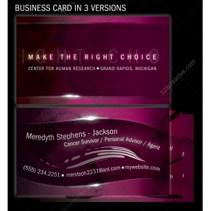 Purple Business card in 3 versions