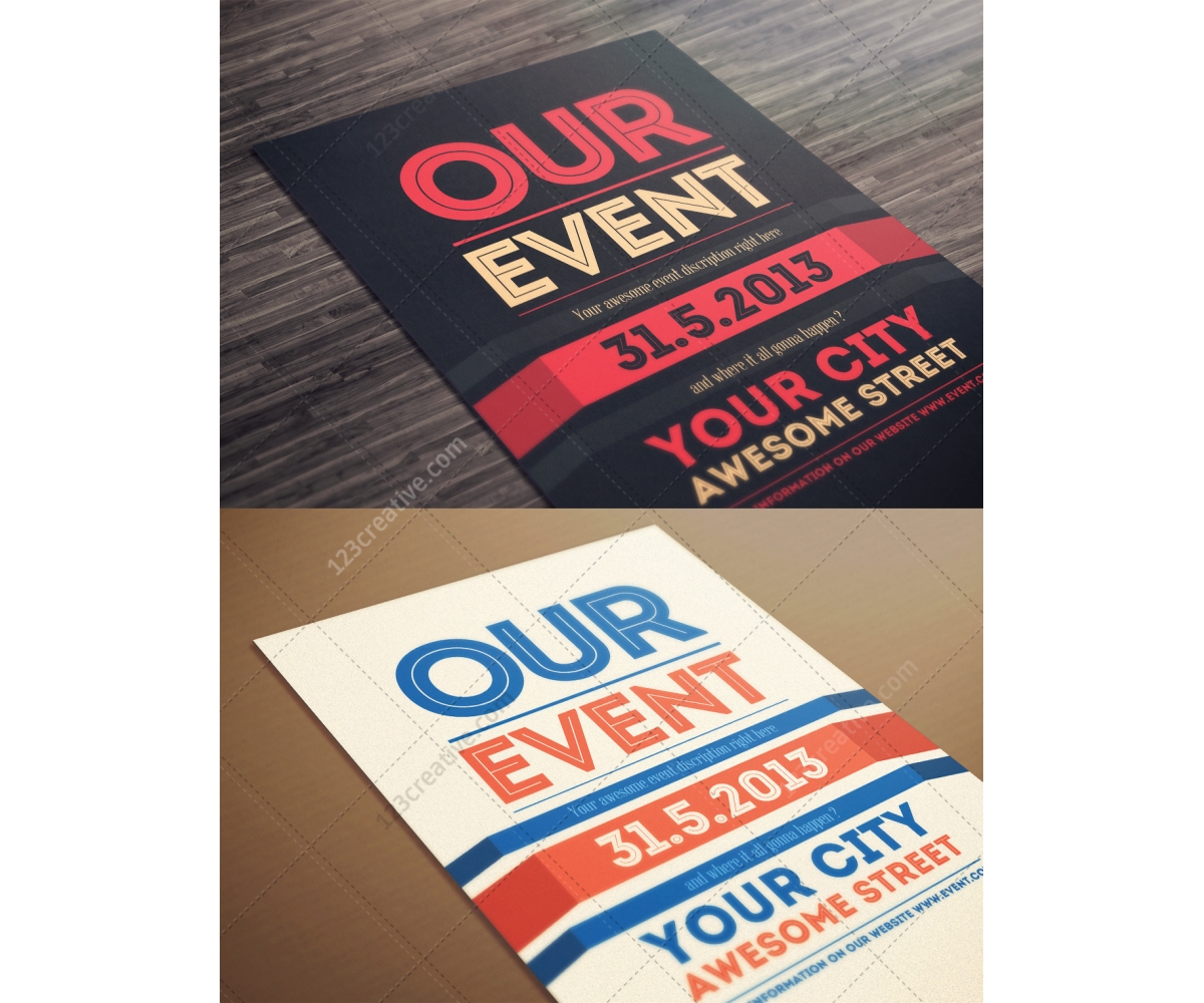 Our Event Flyer template - modern clean and minimal poster design In Free Printable Event Flyer Templates